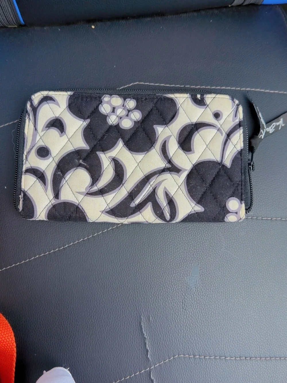 Vera Bradley Black Quilted Zip-Around Organizer Wallet